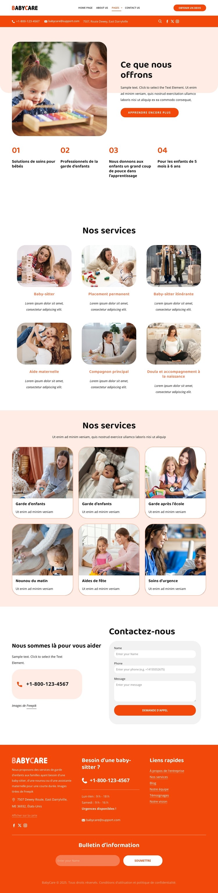 Services de garde d'enfants Modèle CSS