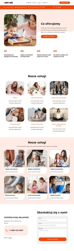 Usługi opieki nad dziećmi Projekty witryn internetowych