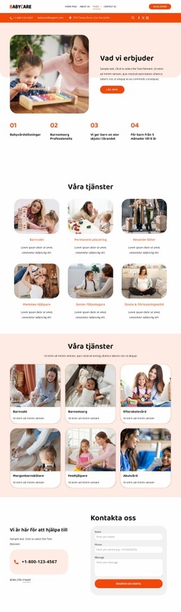 Barnvaktstjänster Mallar