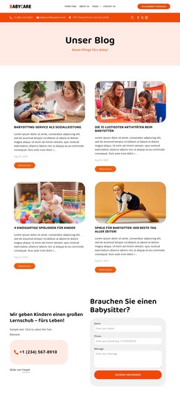 Babysitting-Blog HTML-Vorlagen