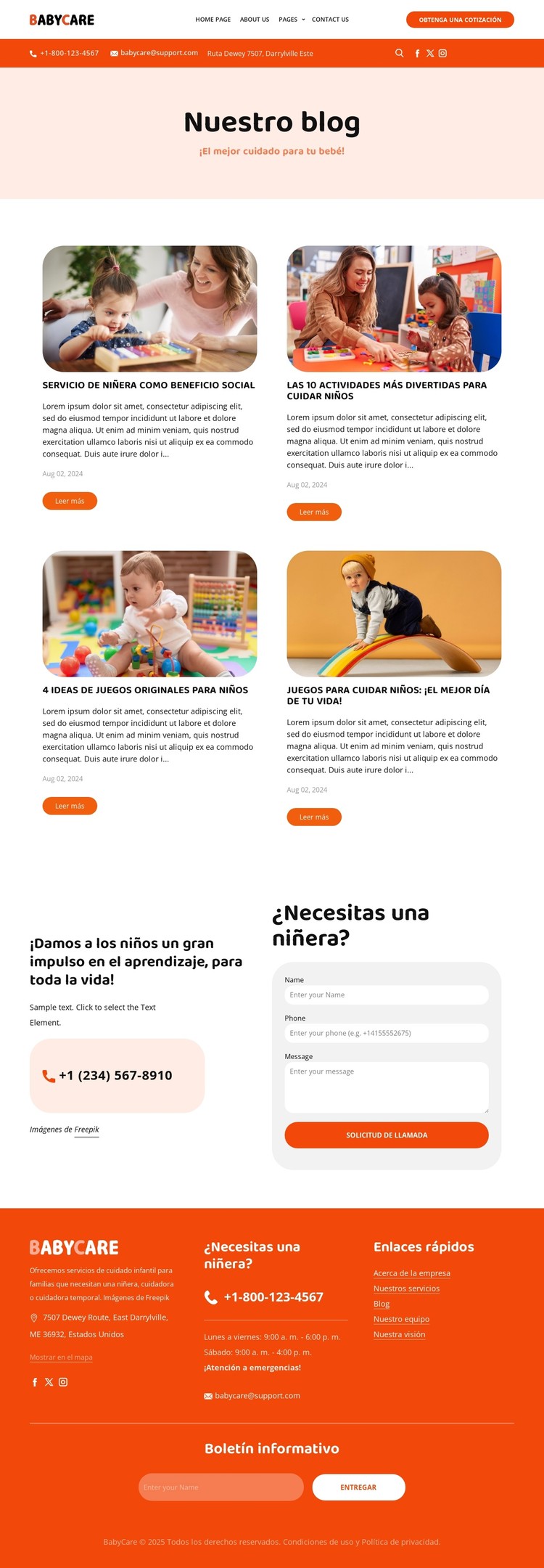 Blog de niñera Plantilla CSS