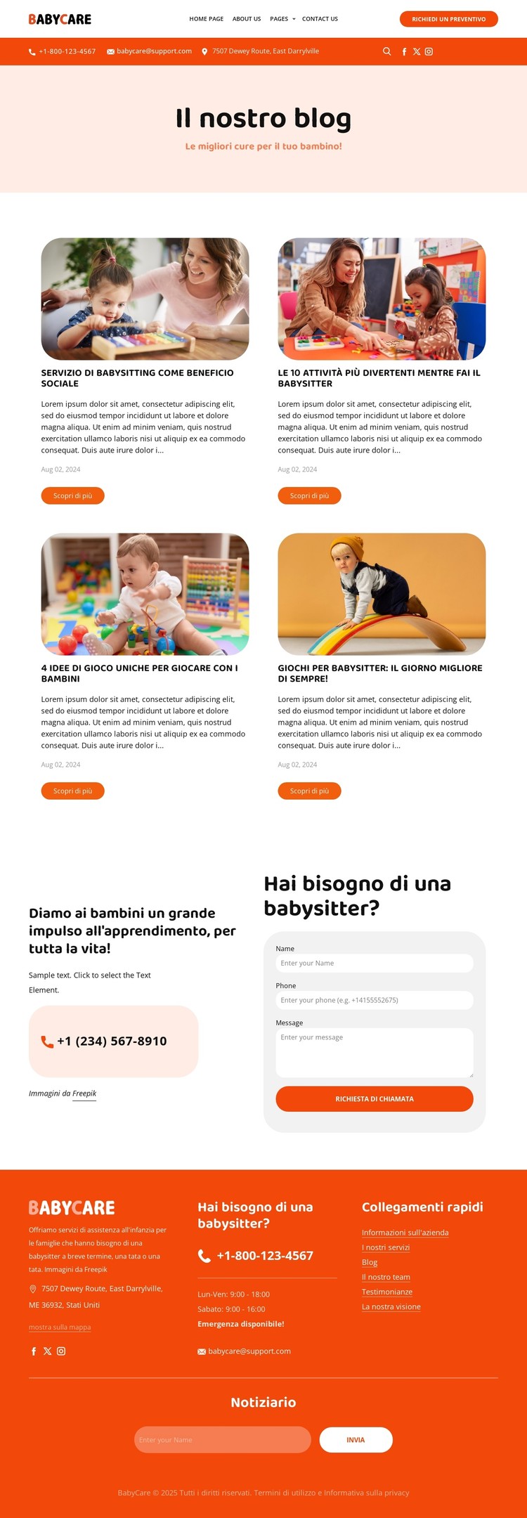 Blog di babysitting Modello CSS