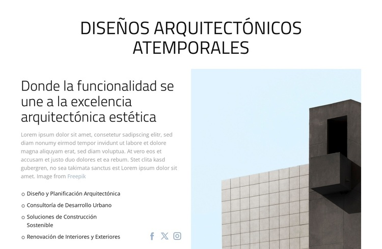Diseños arquitectónicos atemporales Tema de WordPress