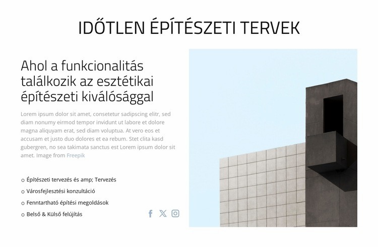 Időtlen építészeti tervek Weboldal sablon