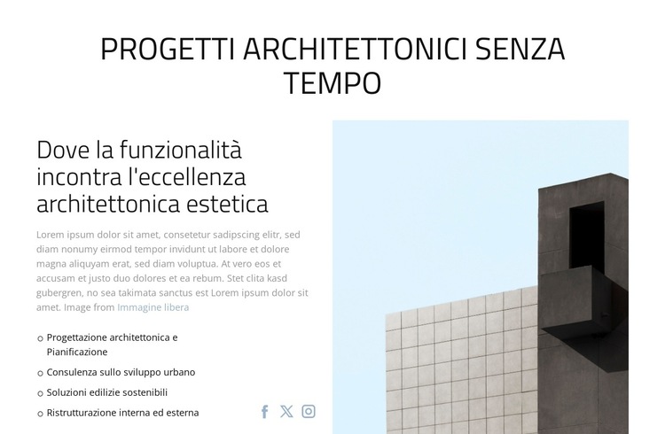Progetti architettonici senza tempo Modello di sito Web