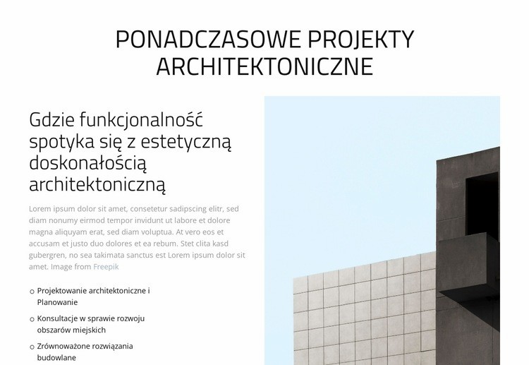 Ponadczasowe projekty architektoniczne Projekt strony internetowej