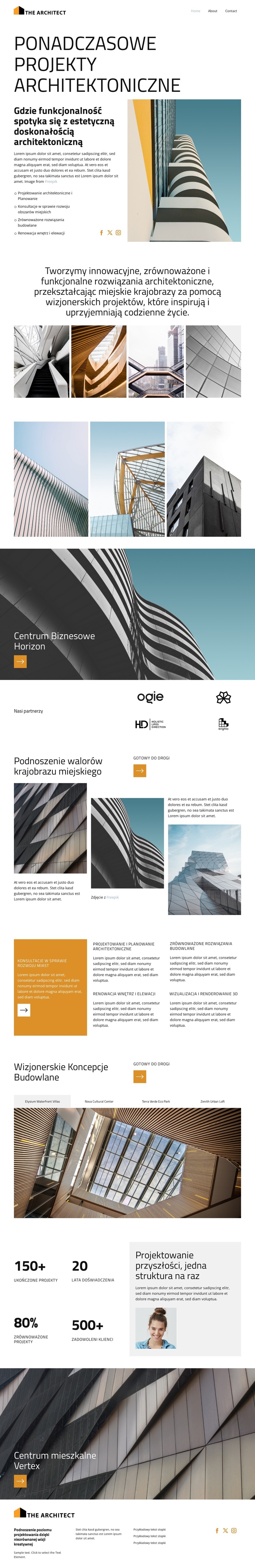 Redefiniowanie nowoczesnych przestrzeni Szablon witryny sieci Web