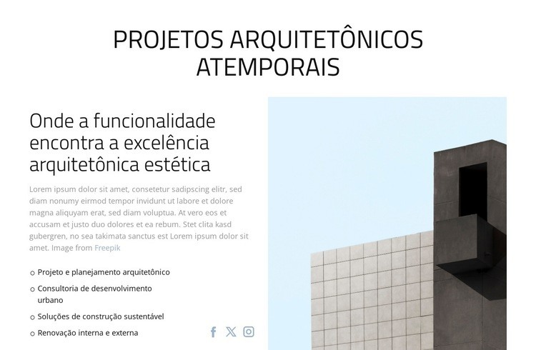Projetos arquitetônicos atemporais Modelo