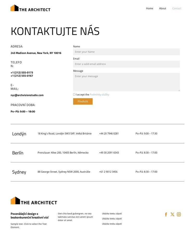 Estetická architektonická dokonalost Šablona webové stránky