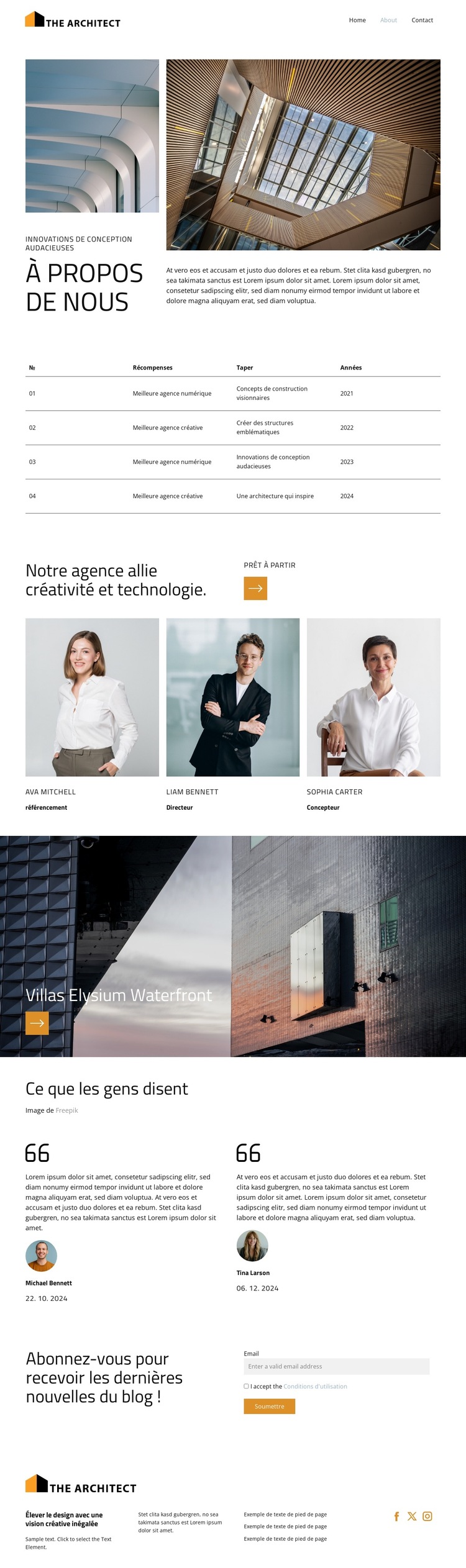 Une structure à la fois Modèle de site Web