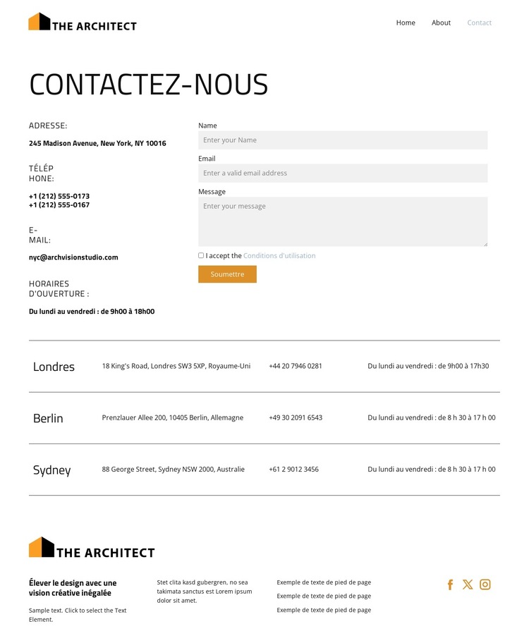 Excellence architecturale esthétique Modèle de site Web