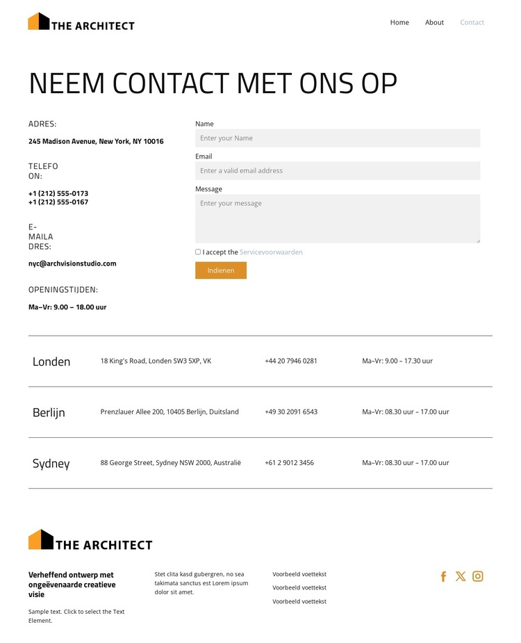 Esthetische architectonische excellentie Website sjabloon