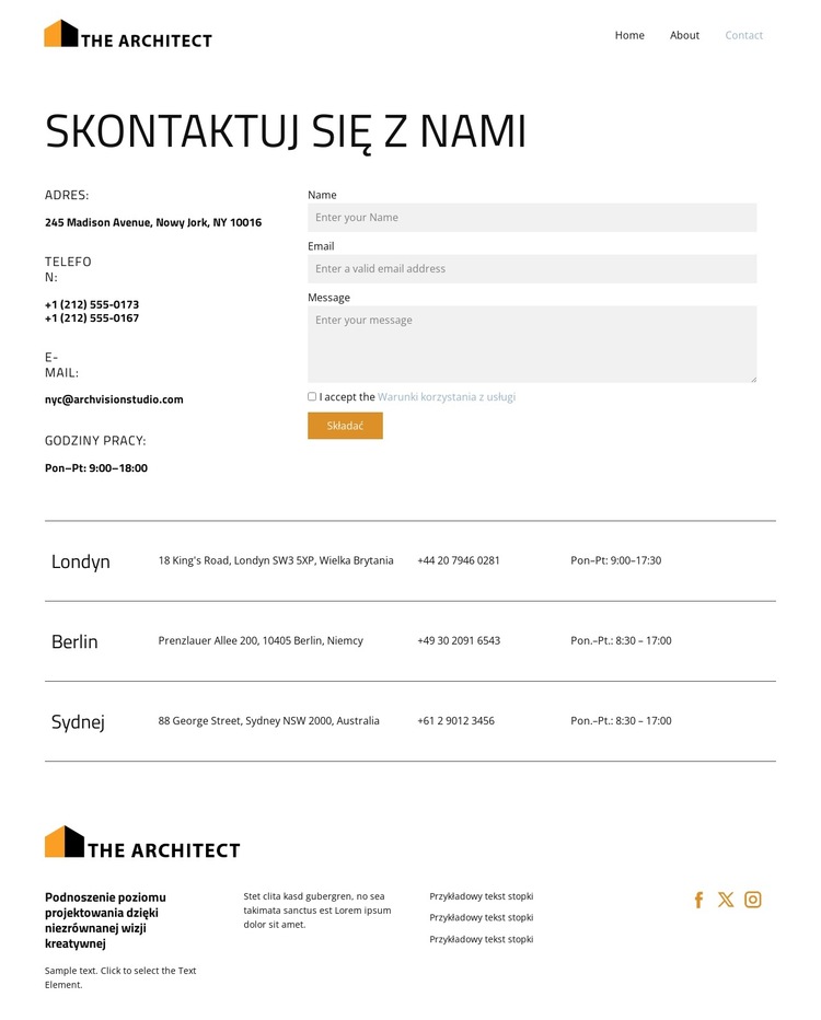 Estetyczna doskonałość architektoniczna Szablon witryny sieci Web