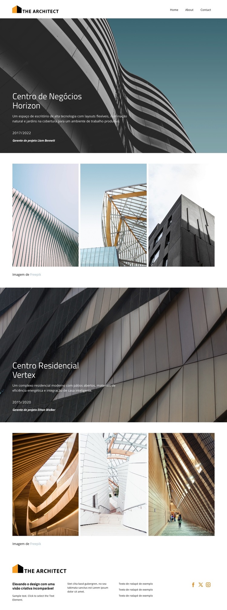 Projetando o Futuro Modelo de site