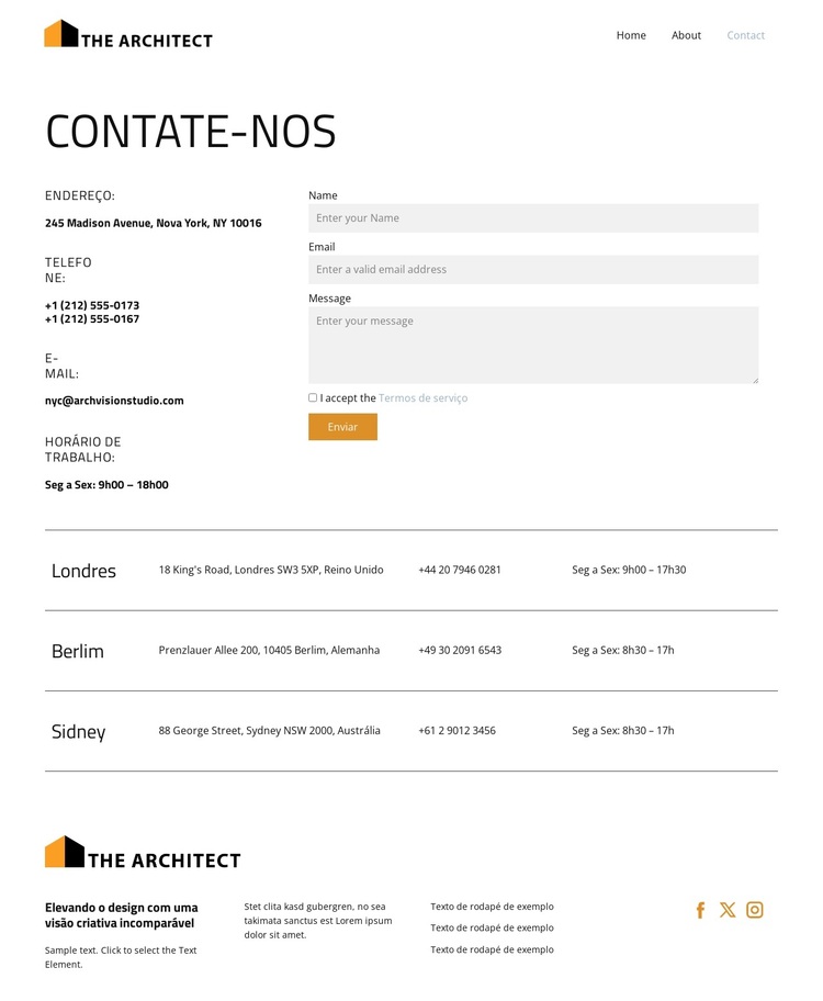 Excelência arquitetônica estética Tema WordPress