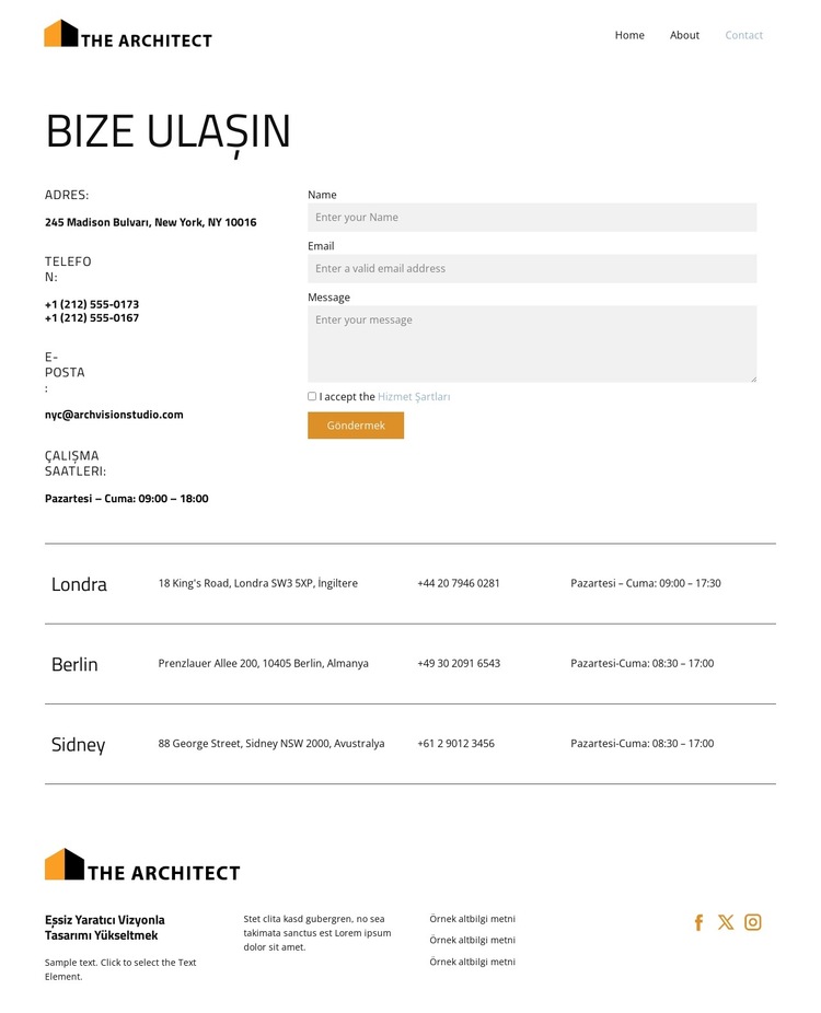 Estetik Mimari Mükemmellik Web Sitesi Şablonu