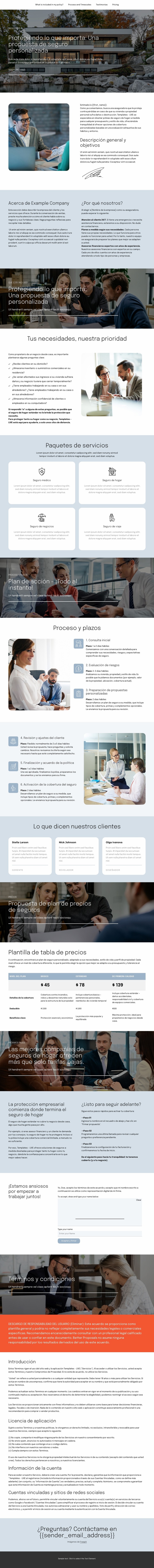 Propuesta de seguro Plantilla Joomla