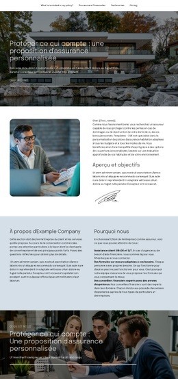 Proposition D'Assurance - Modèle D'Une Page