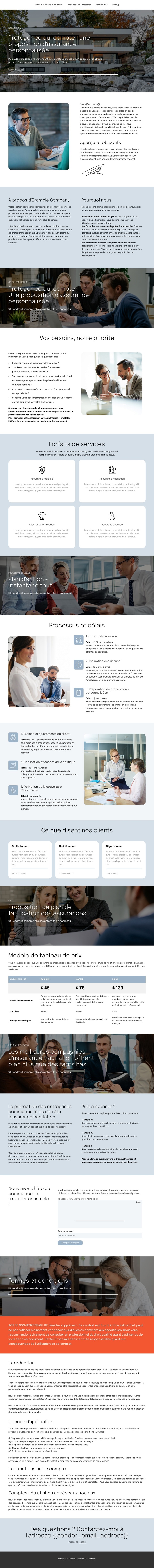 Proposition d'assurance Thème WordPress