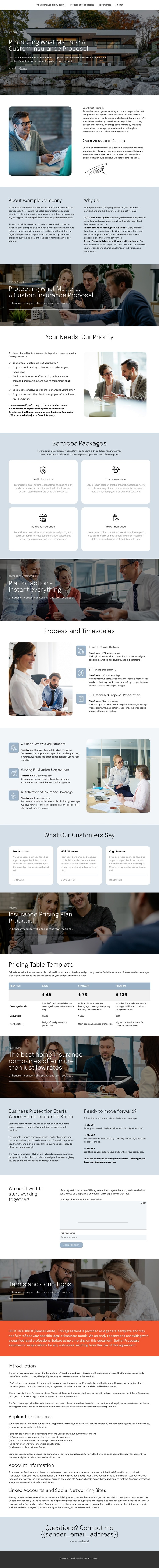 Insurance proposal HTML Template