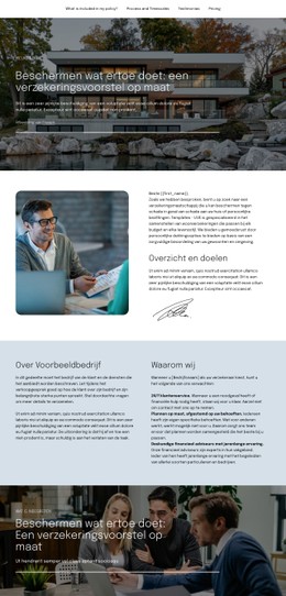 Verzekeringsvoorstel CSS-Websitesjabloon