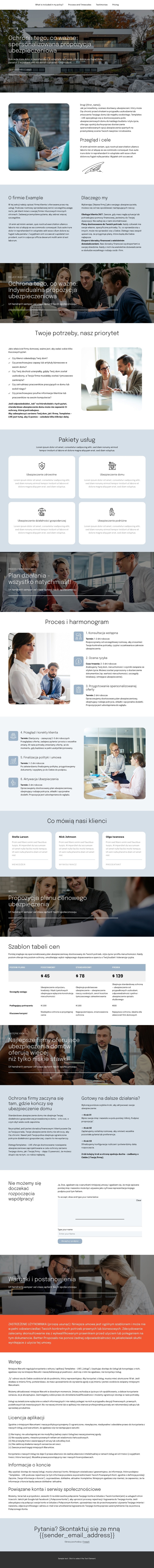 Propozycja ubezpieczenia Motyw WordPress