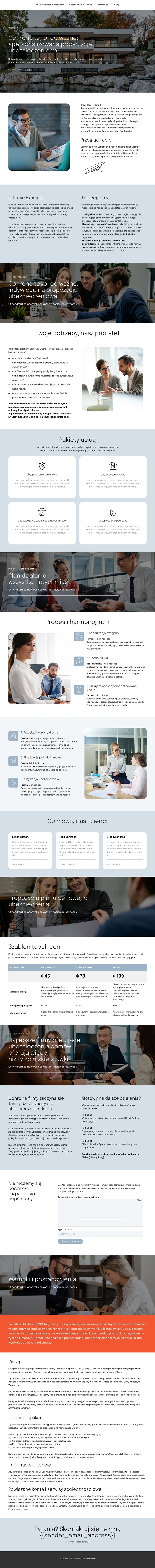 Propozycja ubezpieczenia Projekt strony internetowej