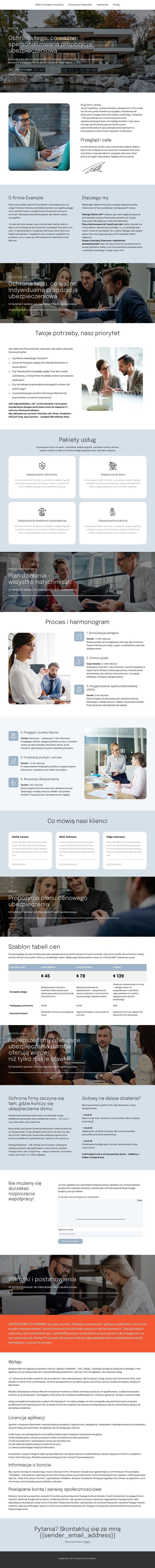 Propozycja ubezpieczenia Szablon CSS