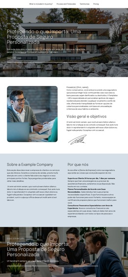 Proposta De Seguro - Modelos De Sites Pessoais