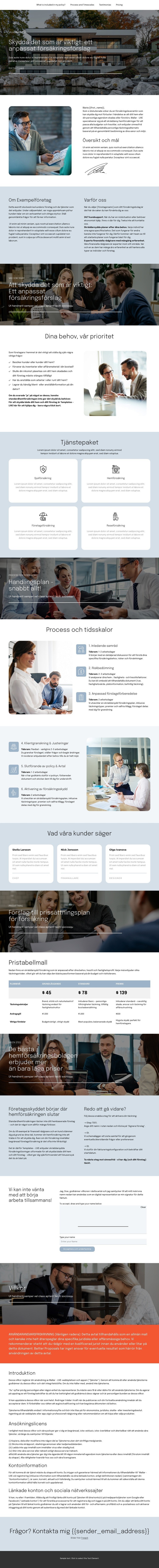 Försäkringsförslag HTML-mall
