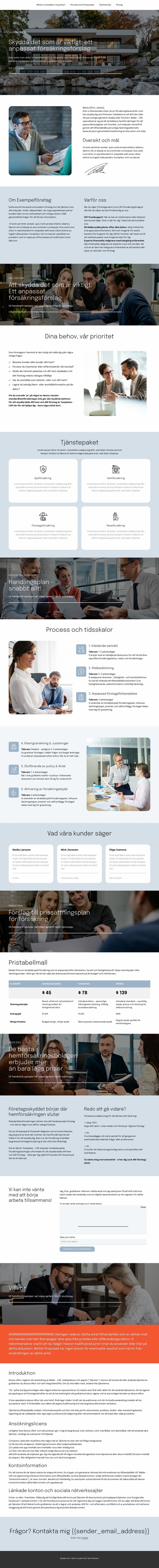 Försäkringsförslag Mall