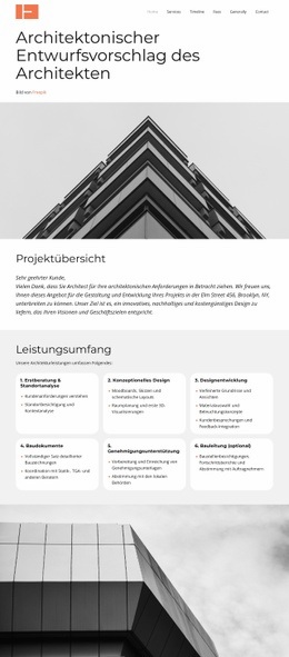 Angebot Für Architekturdienstleistungen