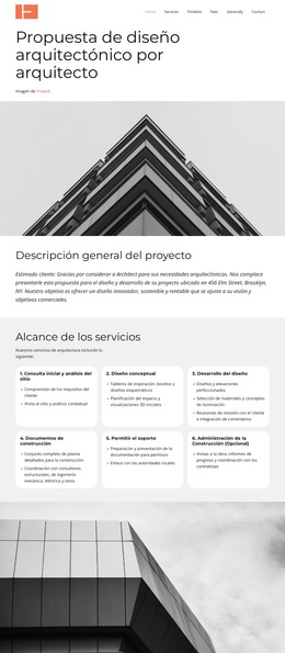 Propuesta de servicios de arquitectura Plantillas HTML