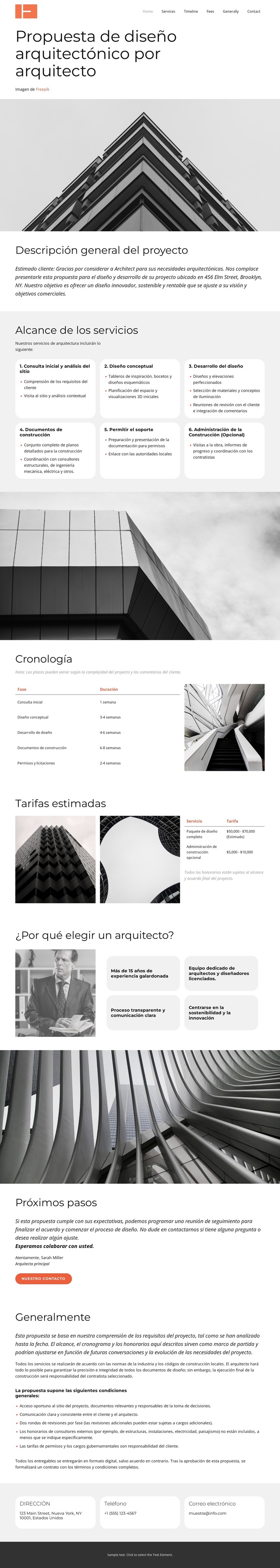 Propuesta de servicios de arquitectura Plantilla HTML