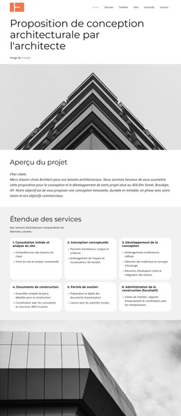 Proposition de services d'architecture Modèles HTML