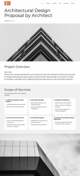 Proposed Code Architecture Examples Architectural Services Proposal - Html Code Example by Nicepage