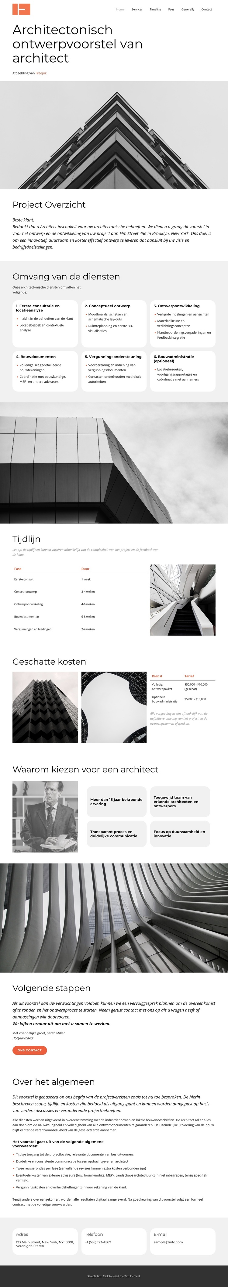 Voorstel voor architecturale diensten WordPress-thema