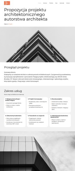 Propozycja usług architektonicznych Projekty witryn internetowych