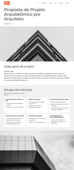 Proposta de Serviços de Arquitetura Modelos HTML