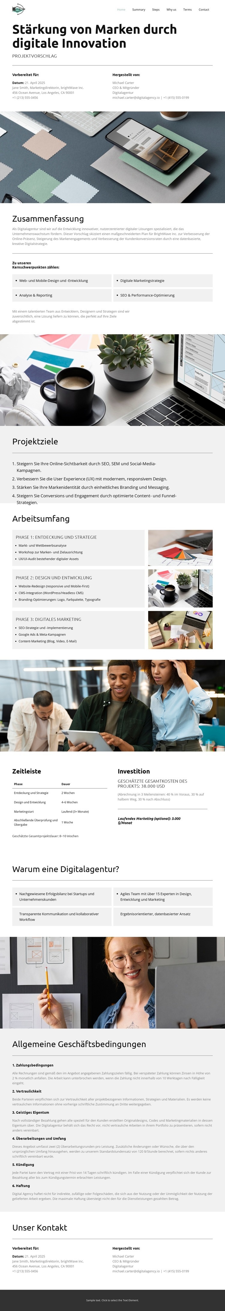 Unser digitales Angebot HTML5-Vorlage