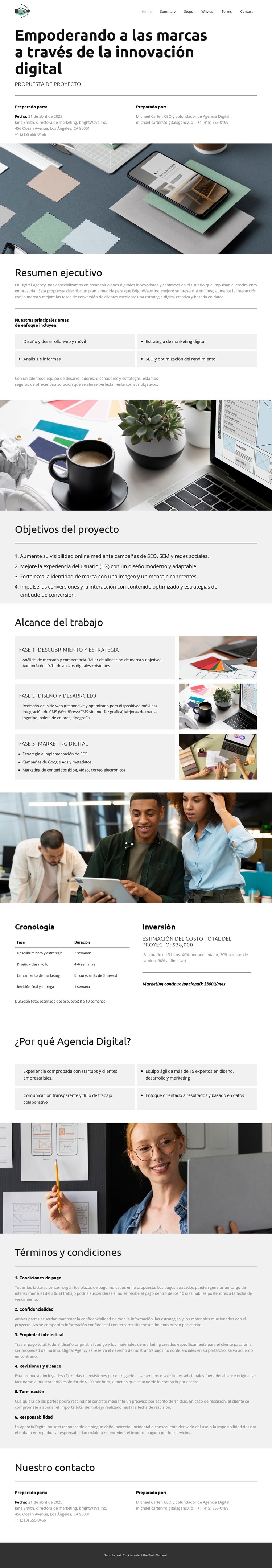 Nuestra propuesta digital Diseño de páginas web