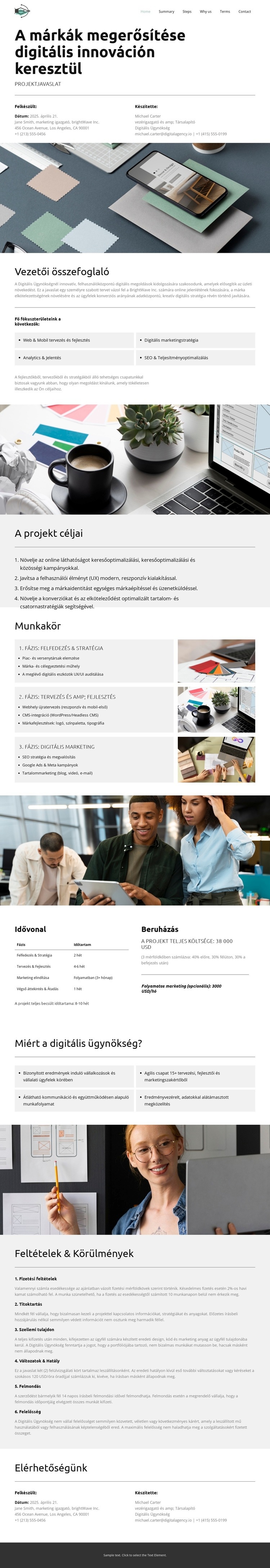 Digitális ajánlatunk Weboldal tervezés