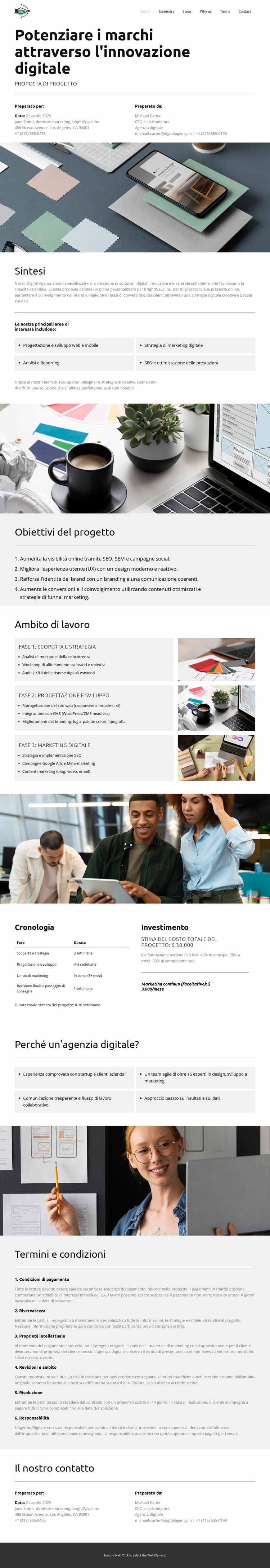 La nostra proposta digitale Modello