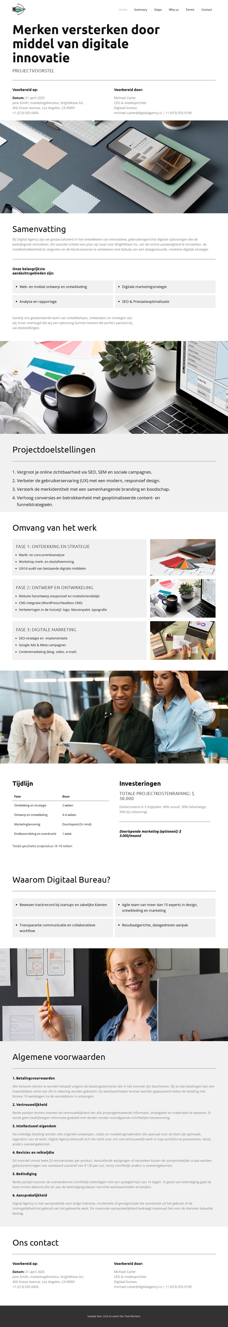 Ons digitale voorstel WordPress-thema