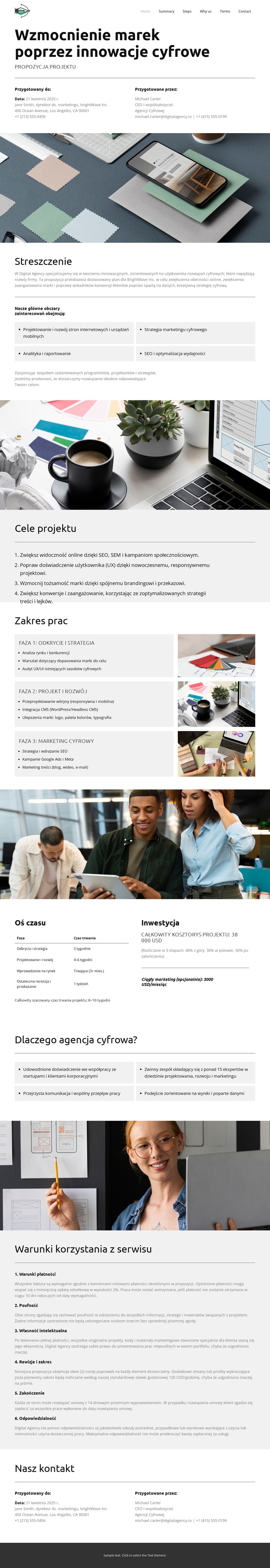 Nasza propozycja cyfrowa Szablon HTML