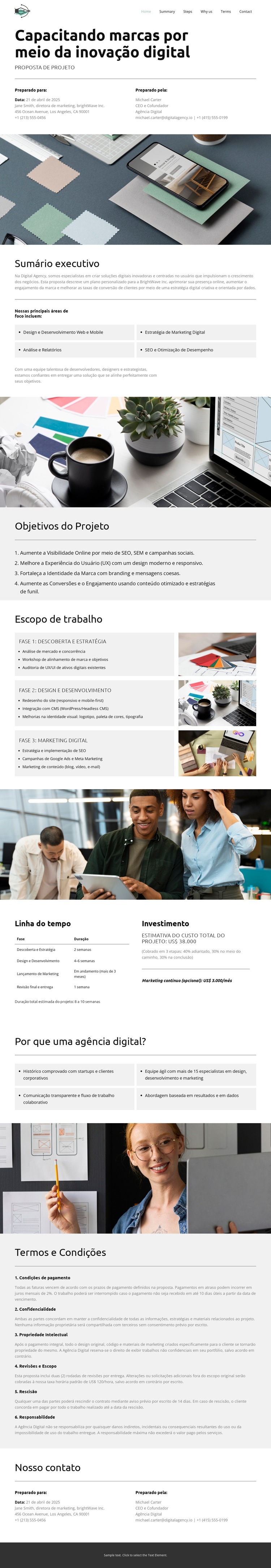 Nossa proposta digital Modelo de site