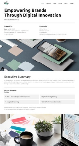 Our Digital Proposal - Web Page Design For Inspiration
