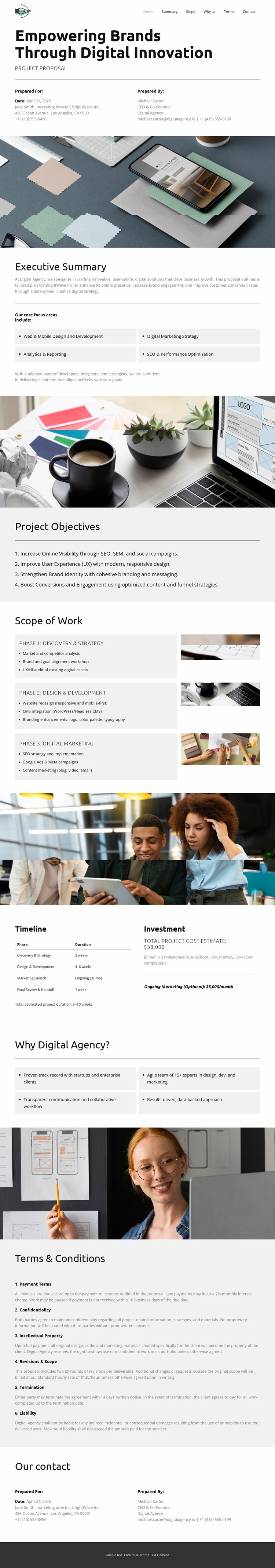 Our digital proposal Website Template