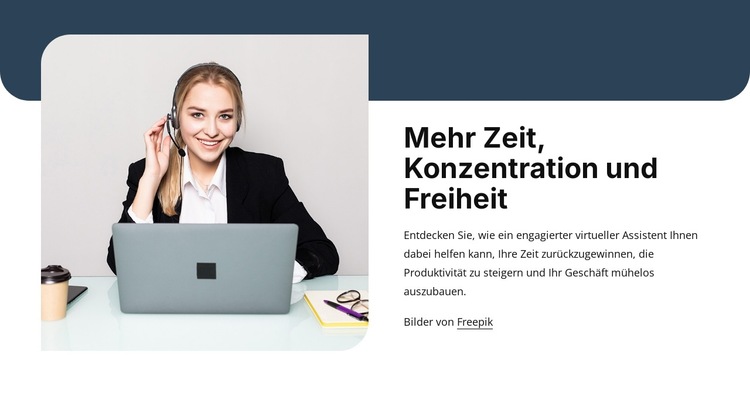 Virtueller Assistent für Unternehmenswachstum Website-Vorlage