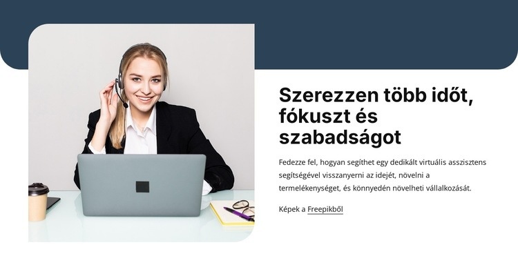 Virtuális asszisztens az üzleti növekedésért Weboldal sablon